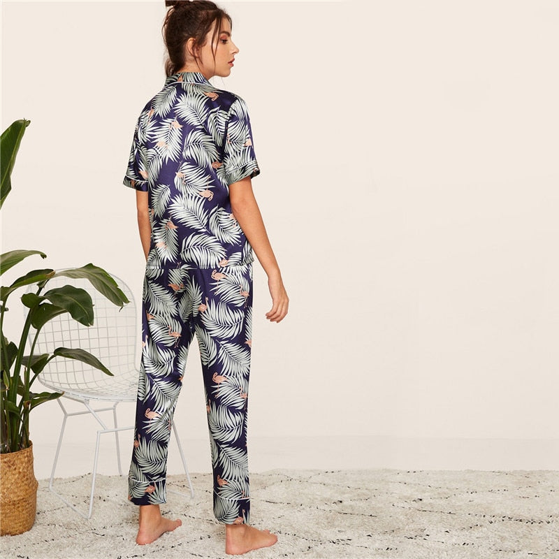 Print Satin Spring Summer Sleepwear
