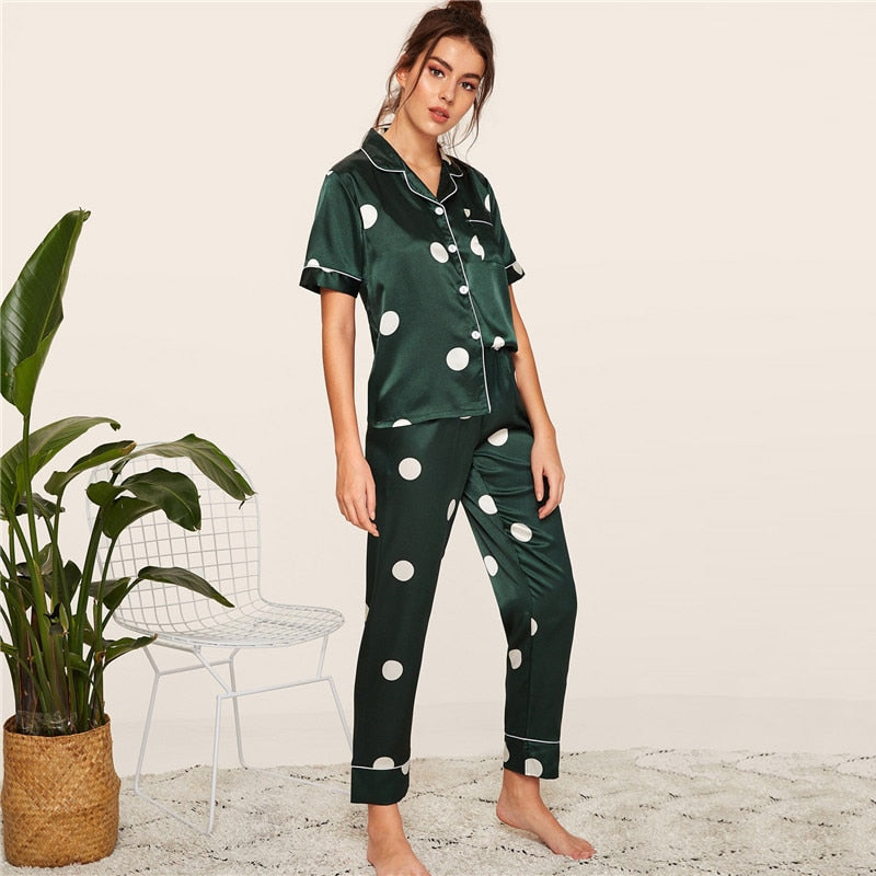 Print Satin Spring Summer Sleepwear