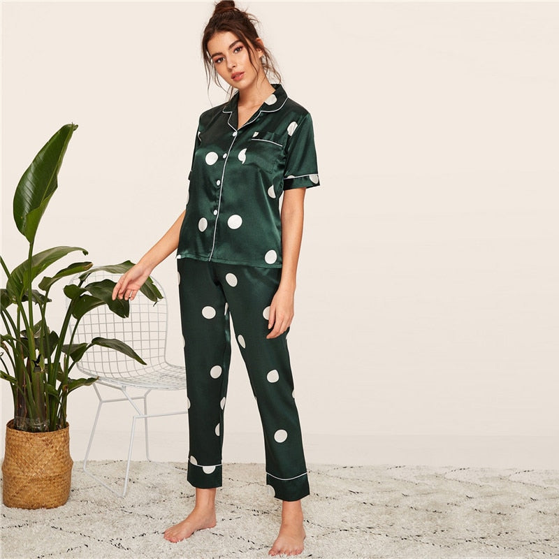 Print Satin Spring Summer Sleepwear