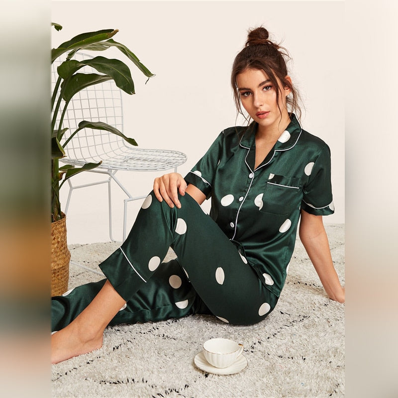 Print Satin Spring Summer Sleepwear