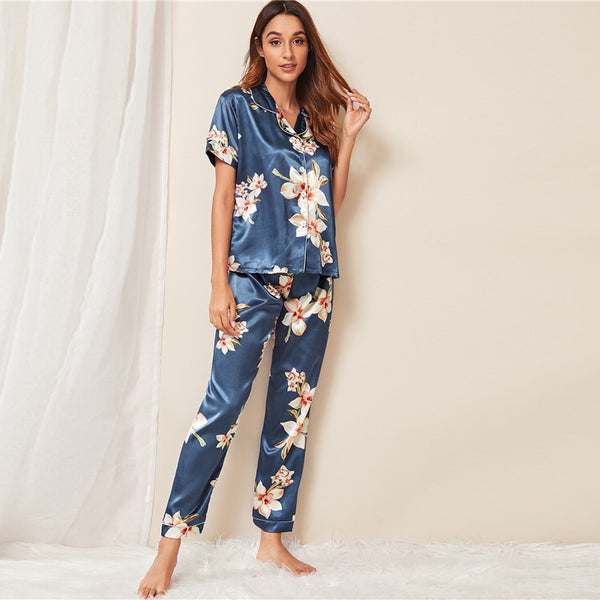 Multicolor Floral Print Sleepwear