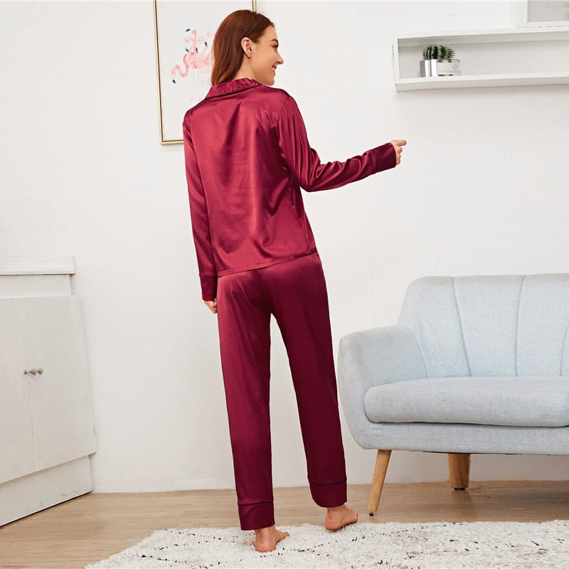 Burgundy Notched Collar Sets