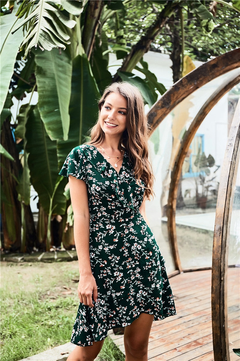 Bohemian floral print dress