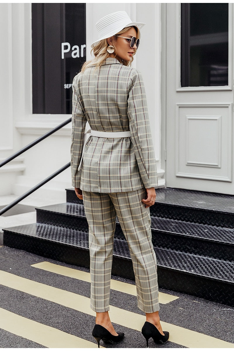 double breasted women blazer suit