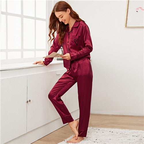 Burgundy Notched Collar Sets