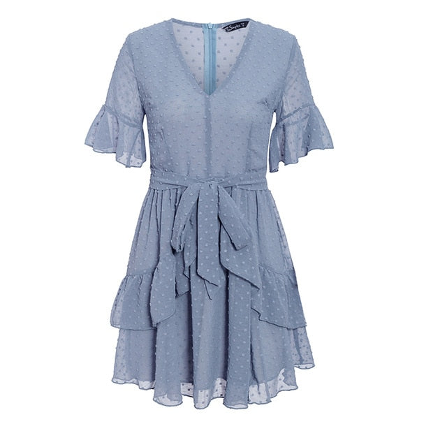 Sexy V-Neck Polka Dot Women Dress