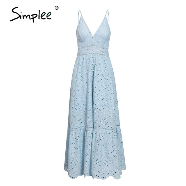 Embroidery white sexy women summer dress