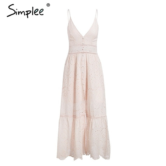 Embroidery white sexy women summer dress