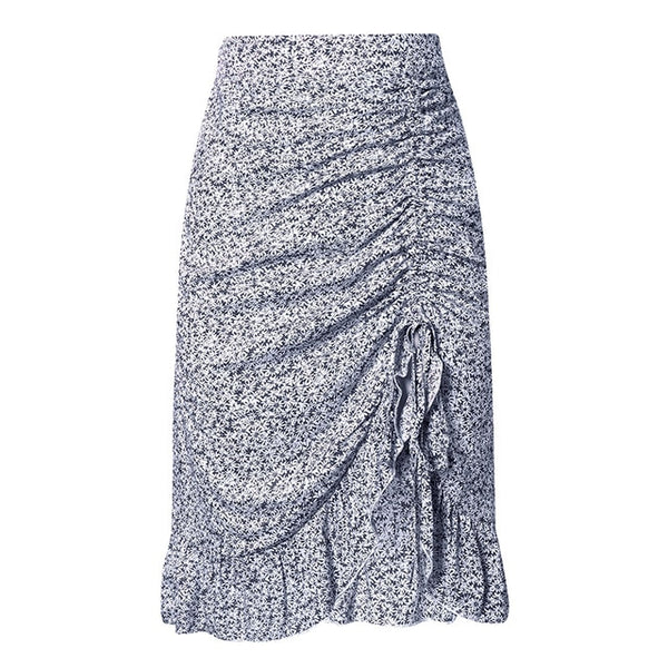 Elegant pleated bow midi skirt