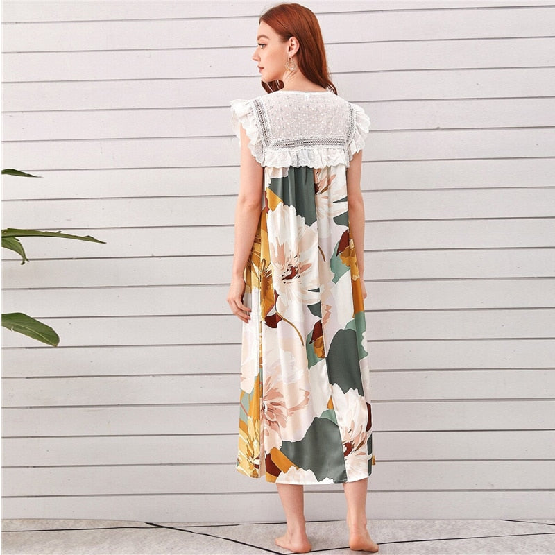 Large Floral Print Schiffy