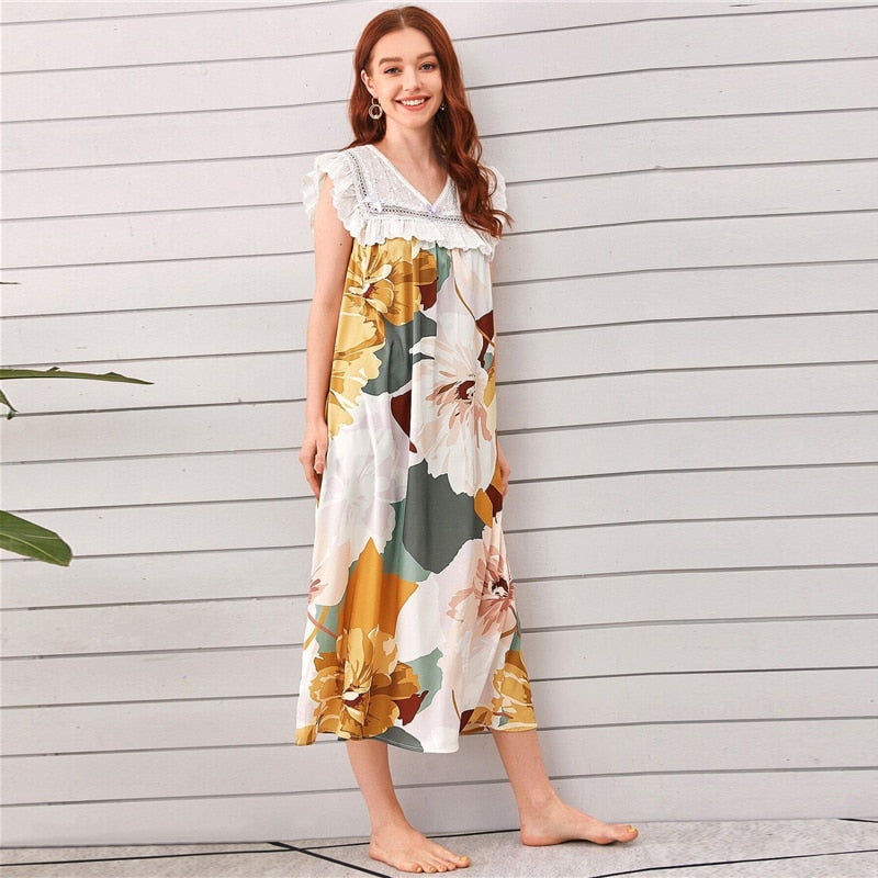 Large Floral Print Schiffy