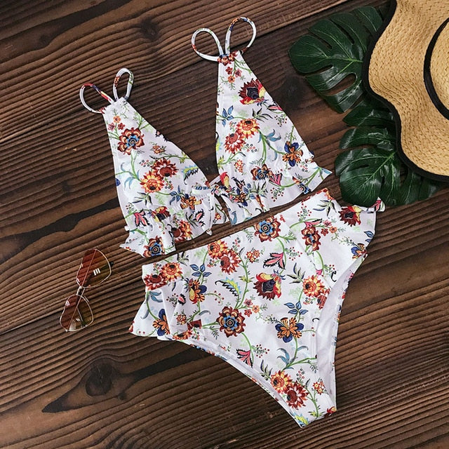 Leaf Print Bikini  Swimwear