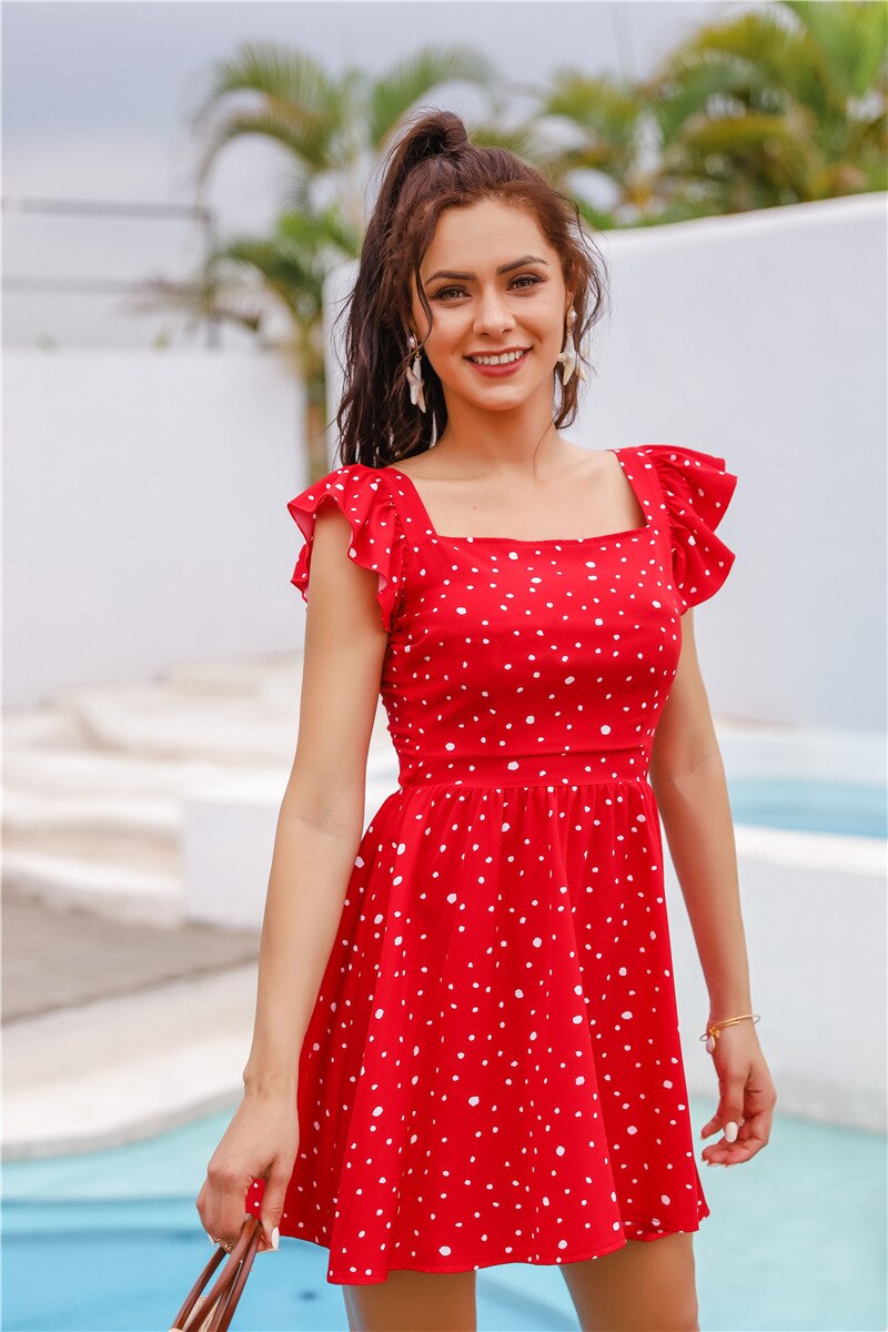 Bohemian polka dot women dress