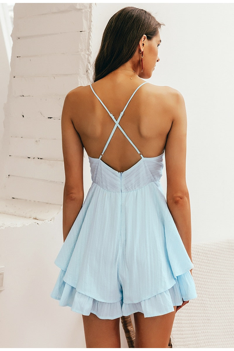 Sexy v-neck playsuit