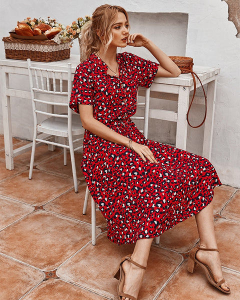 Vintage leopard print dress