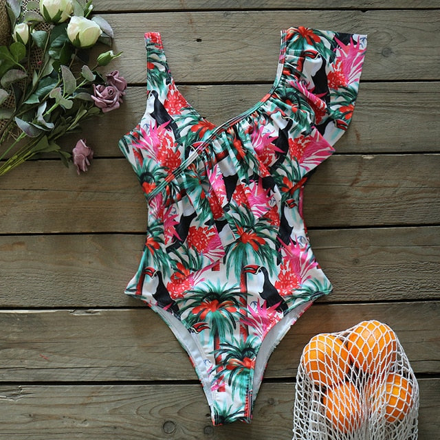 Sexy Tropical Print Swimwear