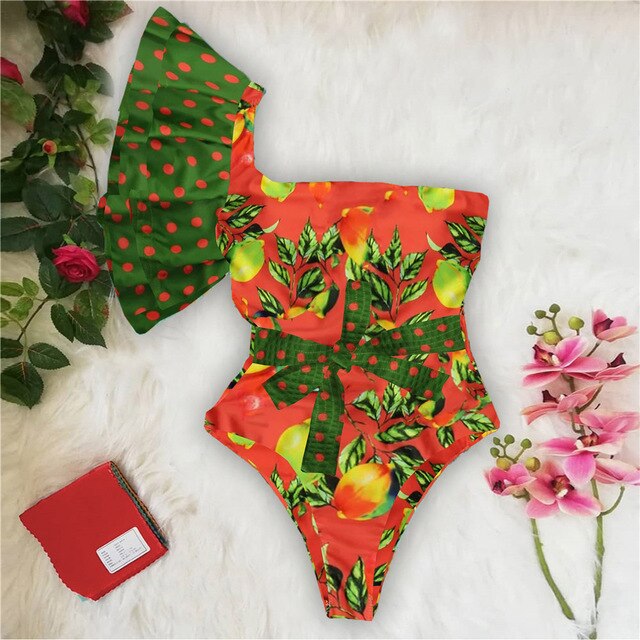 Retro One Piece Swimsuit Women Swimwear