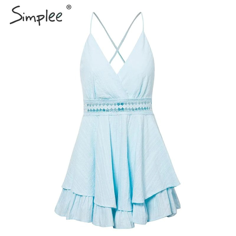 Sexy v-neck playsuit